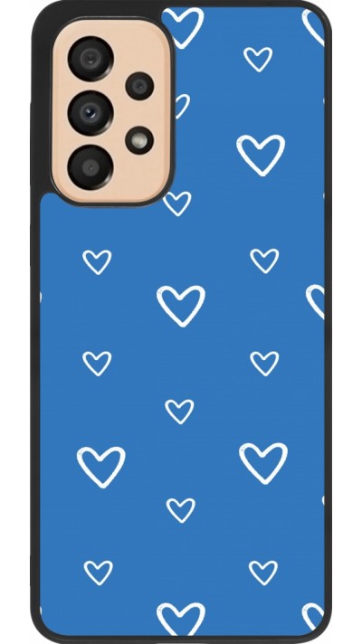 Coque Samsung Galaxy A33 5G - Silicone rigide noir Valentine 2023 blue hearts