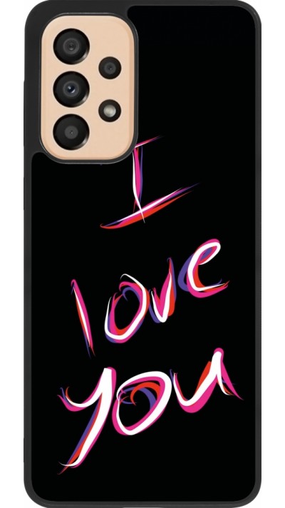 Coque Samsung Galaxy A33 5G - Silicone rigide noir Valentine 2023 colorful I love you