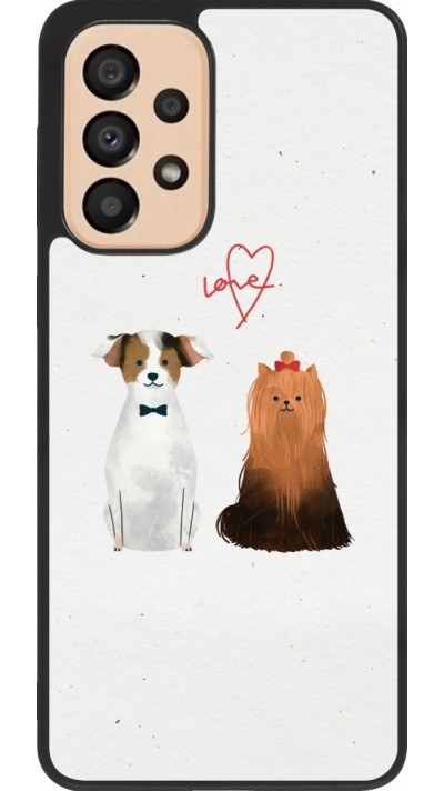 Coque Samsung Galaxy A33 5G - Silicone rigide noir Valentine 2023 love dogs