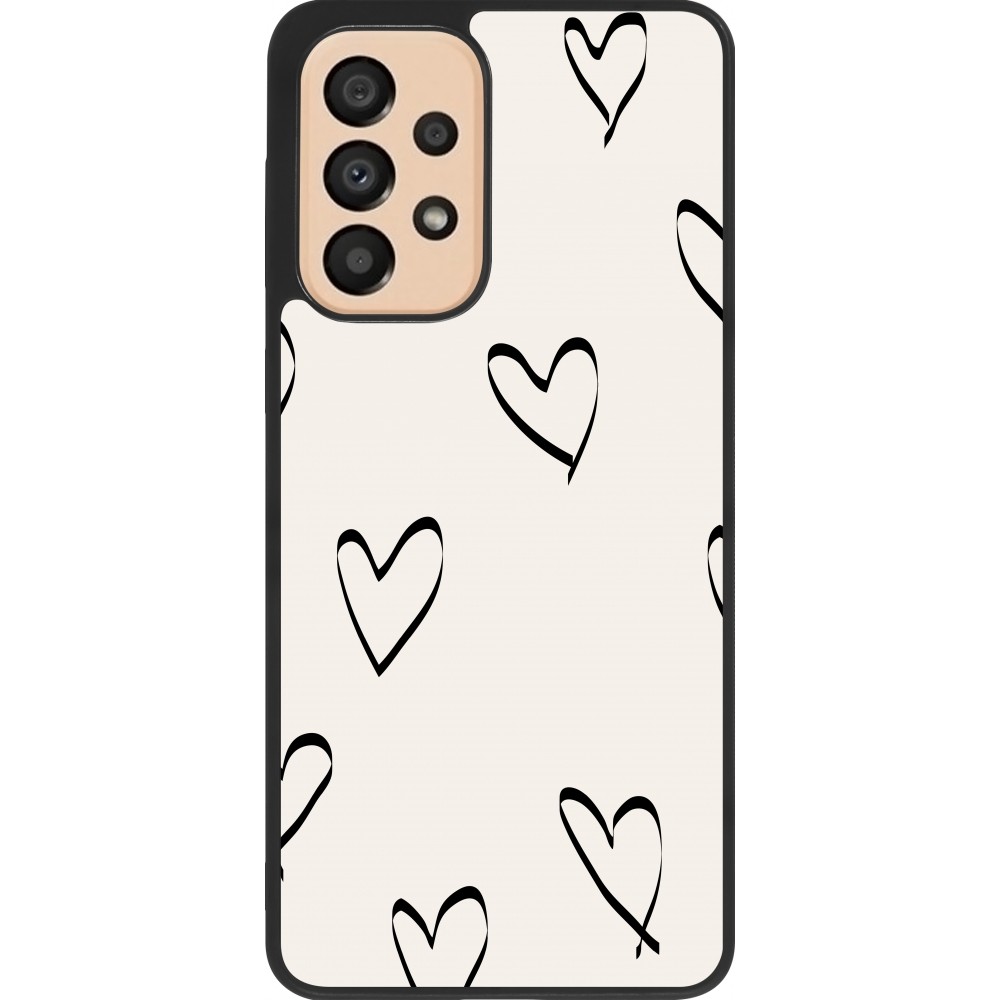 Samsung Galaxy A33 5G Case Hülle - Silikon schwarz Valentine 2023 minimalist hearts