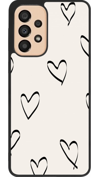 Samsung Galaxy A33 5G Case Hülle - Silikon schwarz Valentine 2023 minimalist hearts