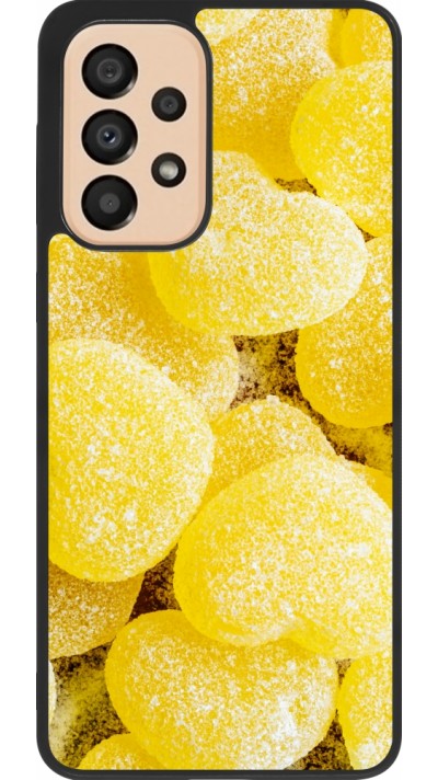 Coque Samsung Galaxy A33 5G - Silicone rigide noir Valentine 2023 sweet yellow hearts