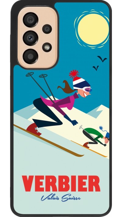 Coque Samsung Galaxy A33 5G - Silicone rigide noir Verbier Ski Downhill