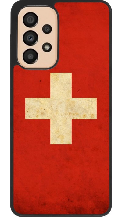 Hülle Samsung Galaxy A33 5G - Silikon schwarz Vintage Flag SWISS