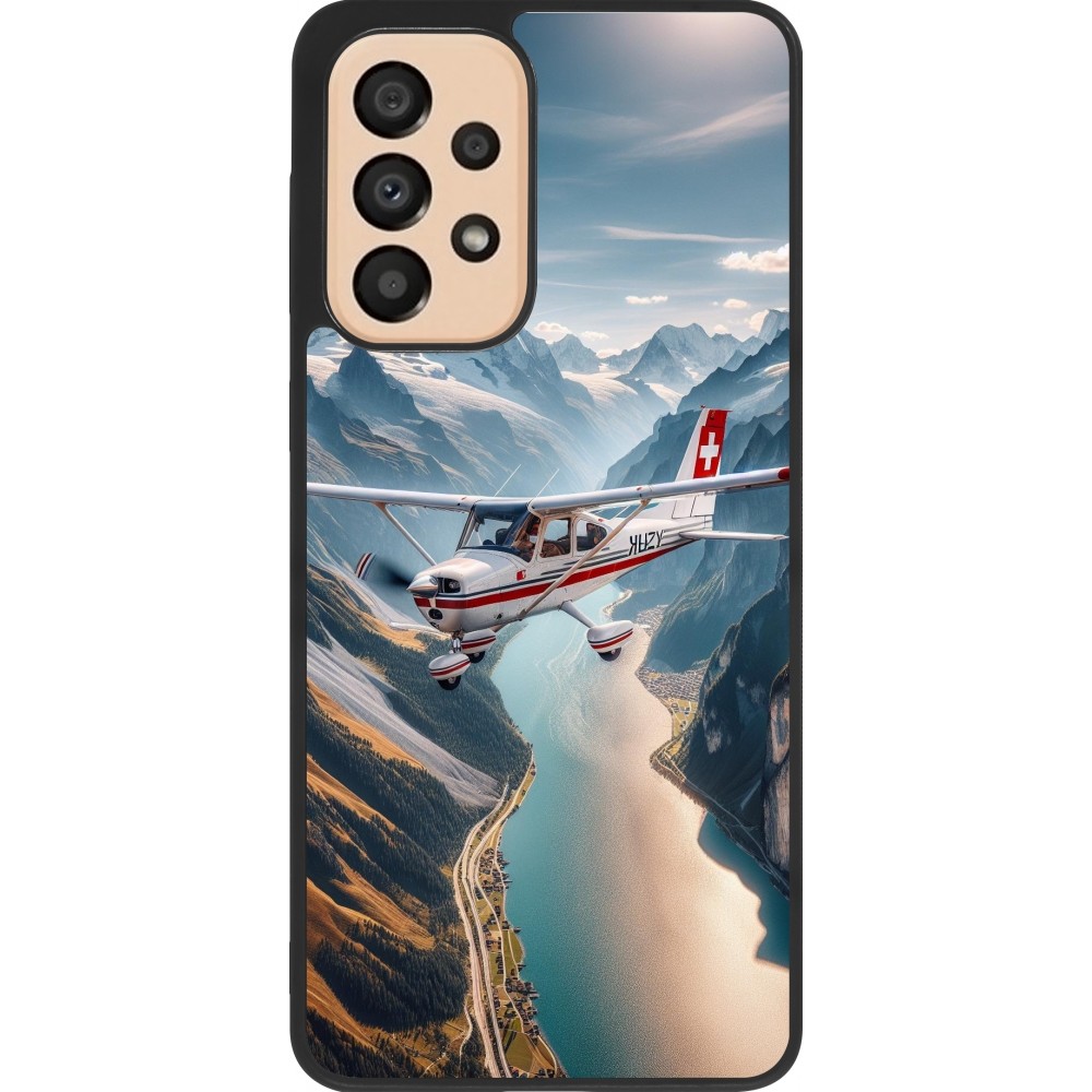 Samsung Galaxy A33 5G Case Hülle - Silikon schwarz Schweizer Alpenflug