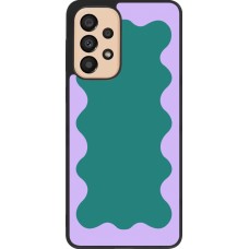Samsung Galaxy A33 5G Case Hülle - Silikon schwarz Wavy Rectangle Green Purple