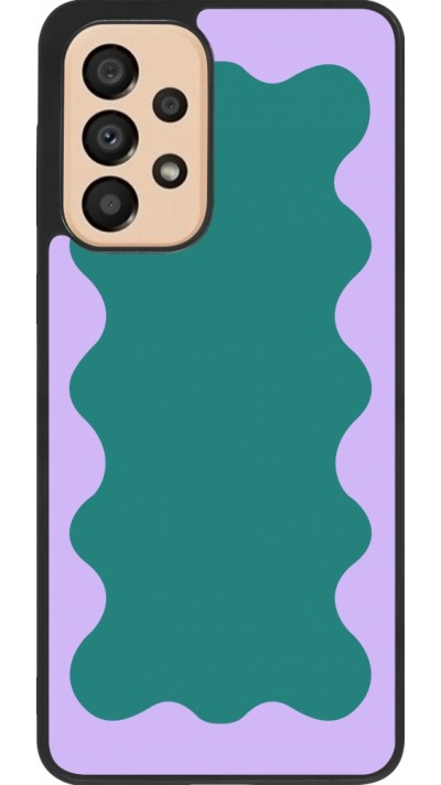 Coque Samsung Galaxy A33 5G - Silicone rigide noir Wavy Rectangle Green Purple