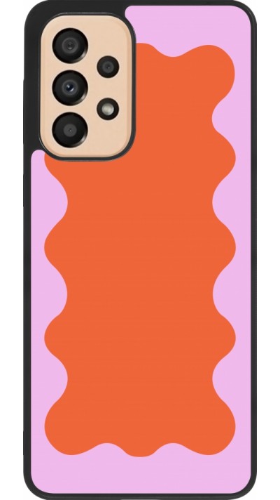Samsung Galaxy A33 5G Case Hülle - Silikon schwarz Wavy Rectangle Orange Pink