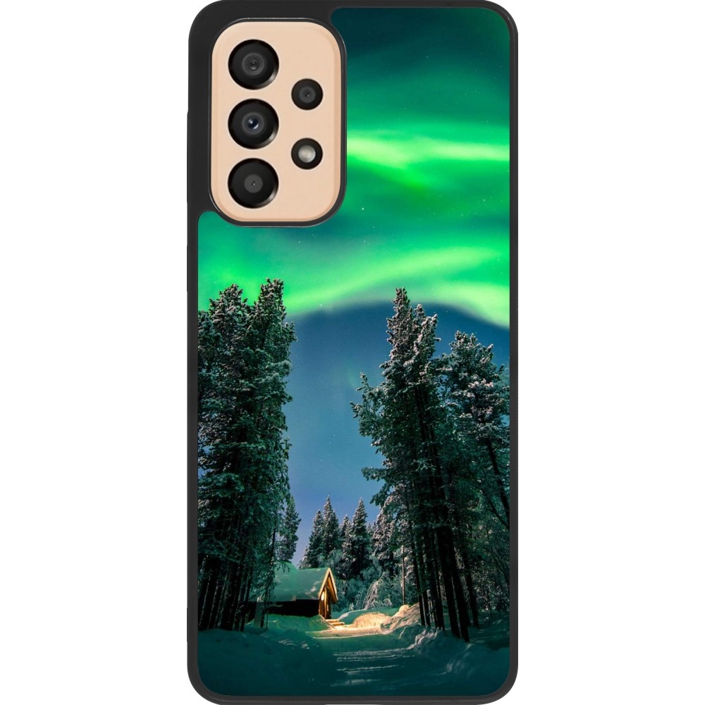 Coque Samsung Galaxy A33 5G - Silicone rigide noir Winter 22 Northern Lights