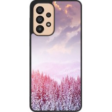 Samsung Galaxy A33 5G Case Hülle - Silikon schwarz Winter 22 Pink Forest