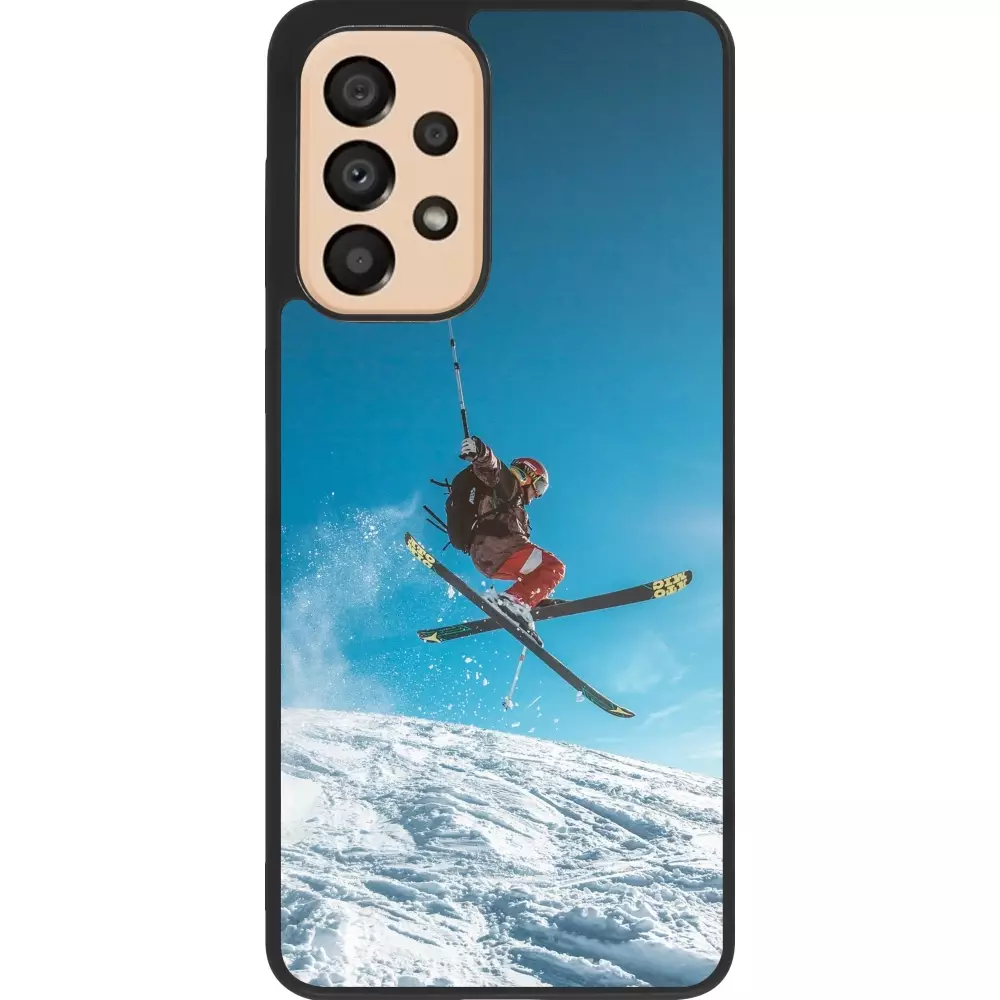 Coque Samsung Galaxy A33 5G - Silicone rigide noir Winter 22 Ski Jump