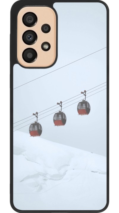 Coque Samsung Galaxy A33 5G - Silicone rigide noir Winter 22 ski lift