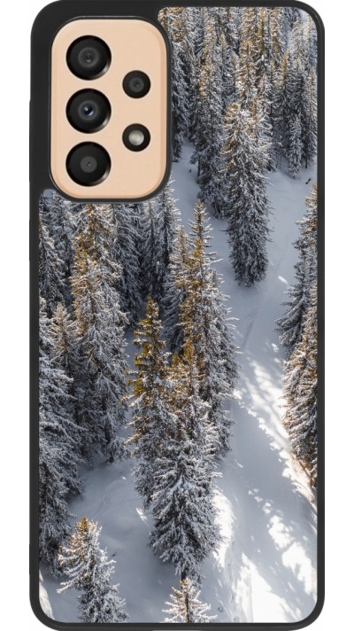 Coque Samsung Galaxy A33 5G - Silicone rigide noir Winter 22 snowy forest