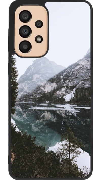 Coque Samsung Galaxy A33 5G - Silicone rigide noir Winter 22 snowy mountain and lake