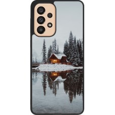 Samsung Galaxy A33 5G Case Hülle - Silikon schwarz Winter 25 Winter house forest afternoon