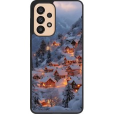 Coque Samsung Galaxy A33 5G - Silicone rigide noir Winter 25 Winter snowy village