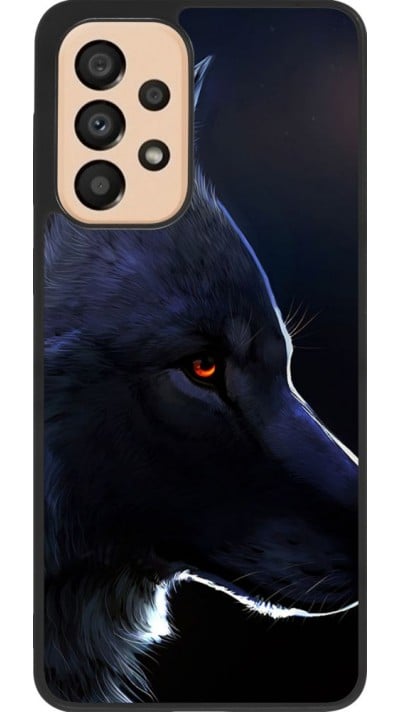 Coque Samsung Galaxy A33 5G - Silicone rigide noir Wolf Shape