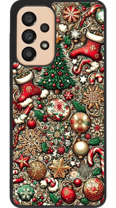 Coque Samsung Galaxy A33 5G - Silicone rigide noir Noël 2023 micro pattern