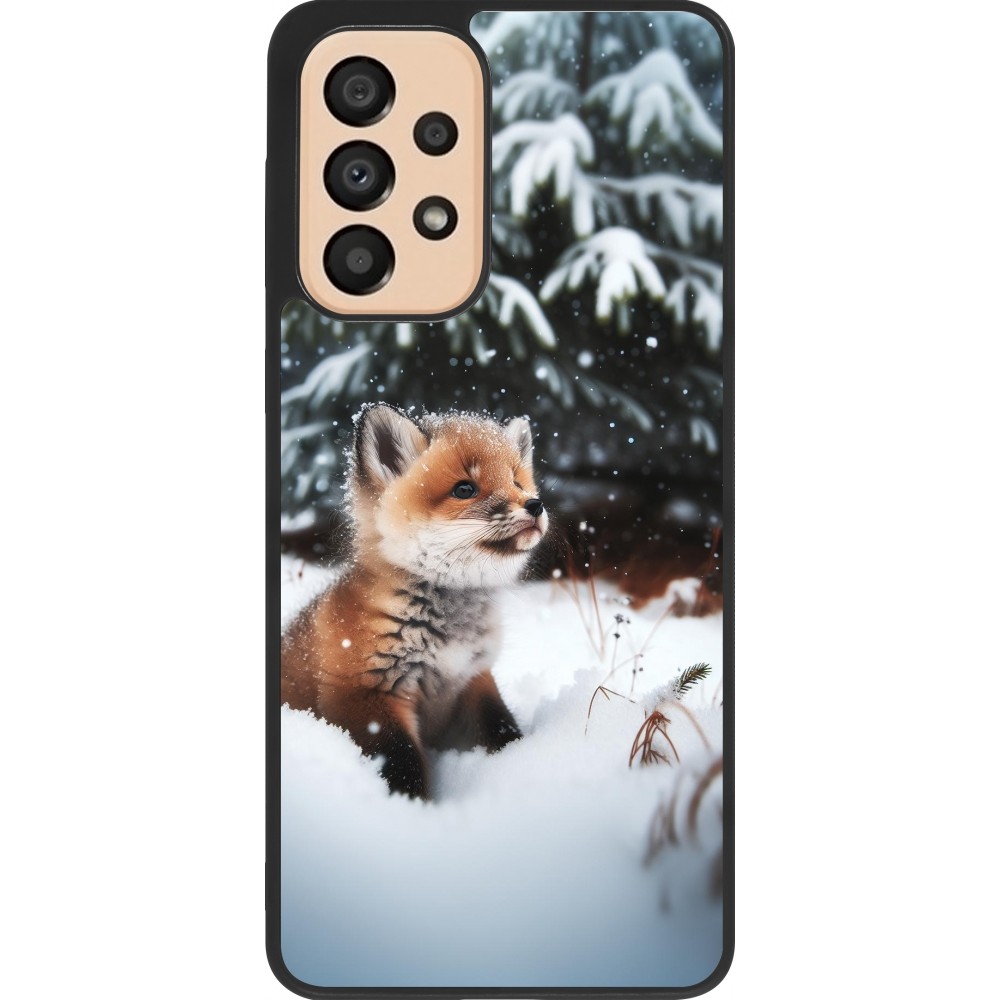 Samsung Galaxy A33 5G Case Hülle - Silikon schwarz Weihnachten 2023 Fuechslein Tanne