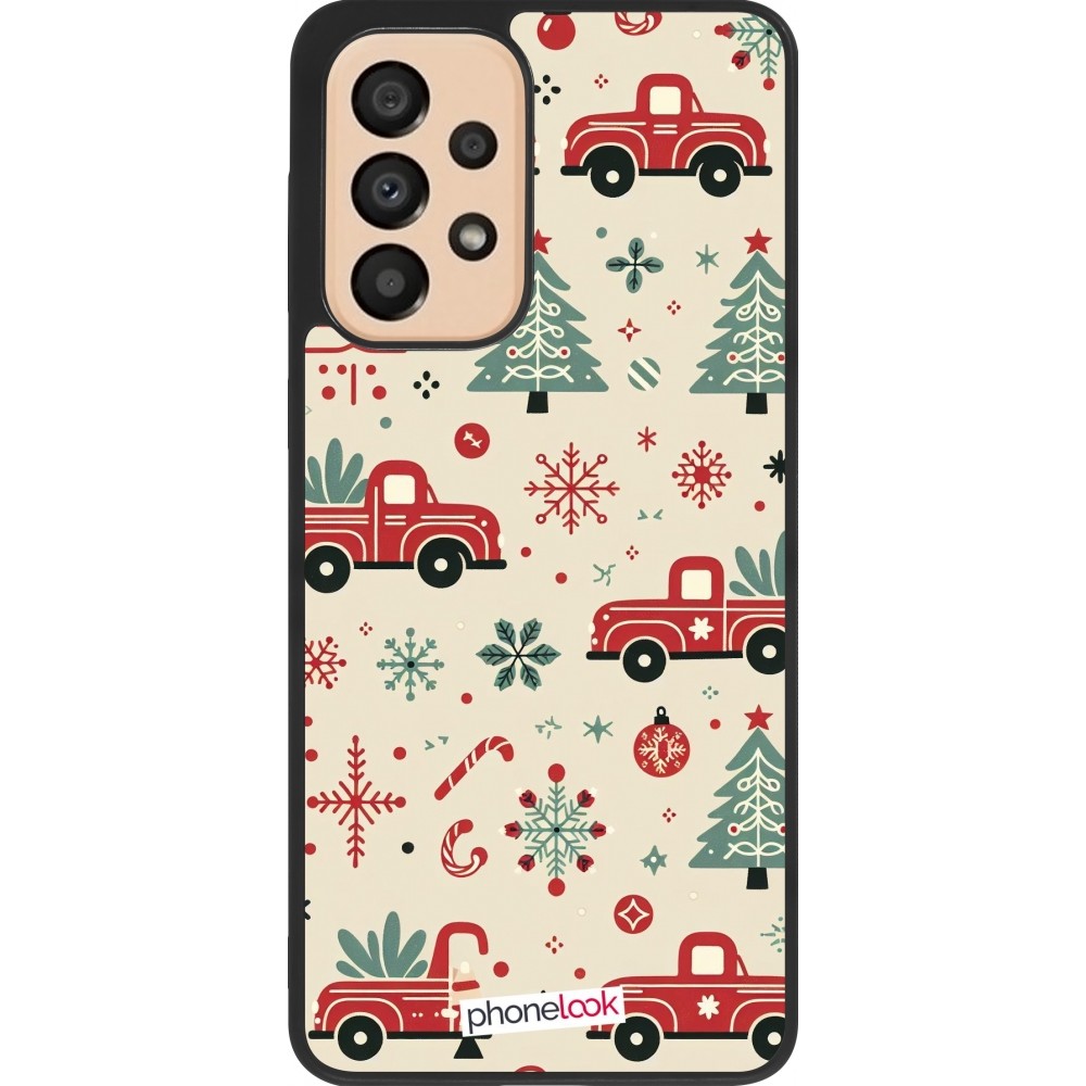 Samsung Galaxy A33 5G Case Hülle - Silikon schwarz Weihnachten 2024 Lkw Tanne