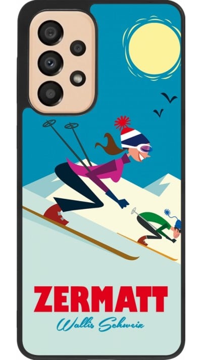 Coque Samsung Galaxy A33 5G - Silicone rigide noir Zermatt Ski Downhill