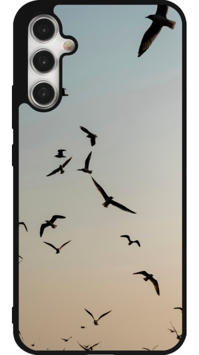 Coque Samsung Galaxy A34 5G - Silicone rigide noir Autumn 22 flying birds shadow