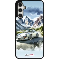 Samsung Galaxy A34 5G Case Hülle - Silikon schwarz Porsche 911 Berg Aquarell