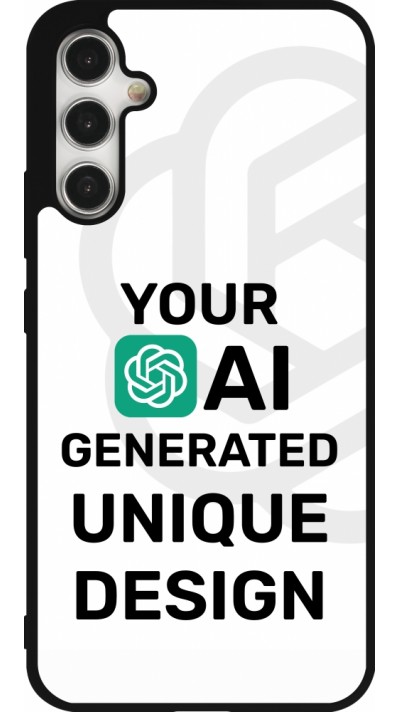 Coque Samsung Galaxy A34 5G - Silicone rigide noir 100% unique générée par intelligence artificielle (AI) avec vos idées