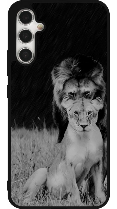 Samsung Galaxy A34 5G Case Hülle - Silikon schwarz Angry lions
