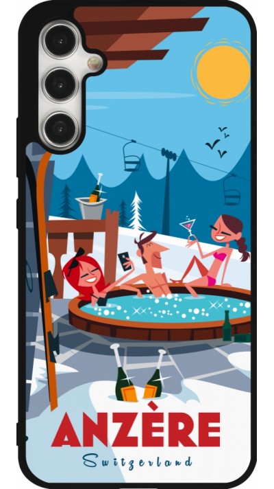 Coque Samsung Galaxy A34 5G - Silicone rigide noir Anzère Mountain Jacuzzi