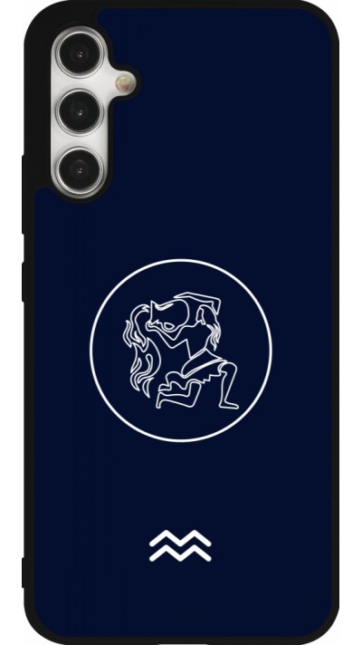 Coque Samsung Galaxy A34 5G - Silicone rigide noir Astrologie Verseau