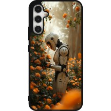 Coque Samsung Galaxy A34 5G - Silicone rigide noir Astronaut flowers 2025