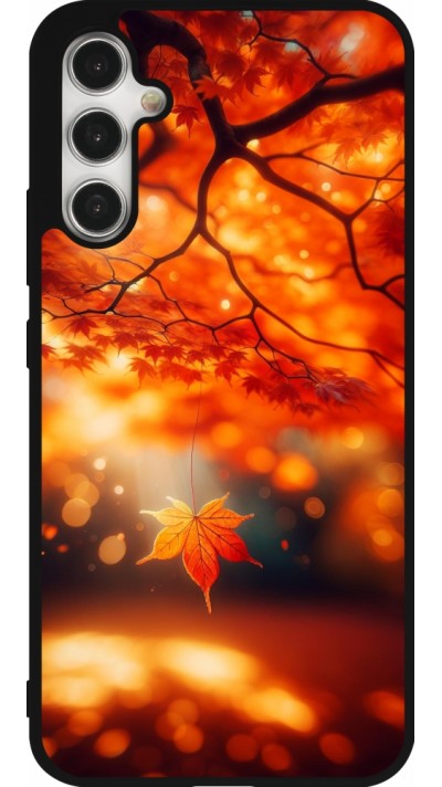 Samsung Galaxy A34 5G Case Hülle - Silikon schwarz Herbst Magisch Orange