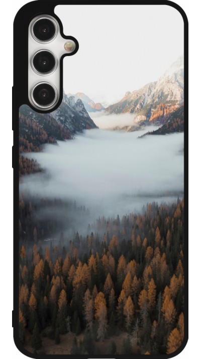 Samsung Galaxy A34 5G Case Hülle - Silikon schwarz Autumn 22 forest lanscape