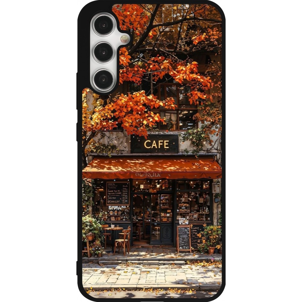 Coque Samsung Galaxy A34 5G - Silicone rigide noir Autumn 25 Coffee shop