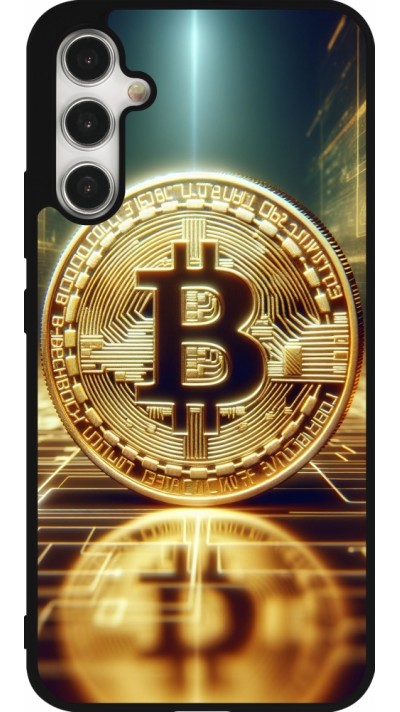 Coque Samsung Galaxy A34 5G - Silicone rigide noir Bitcoin Standing