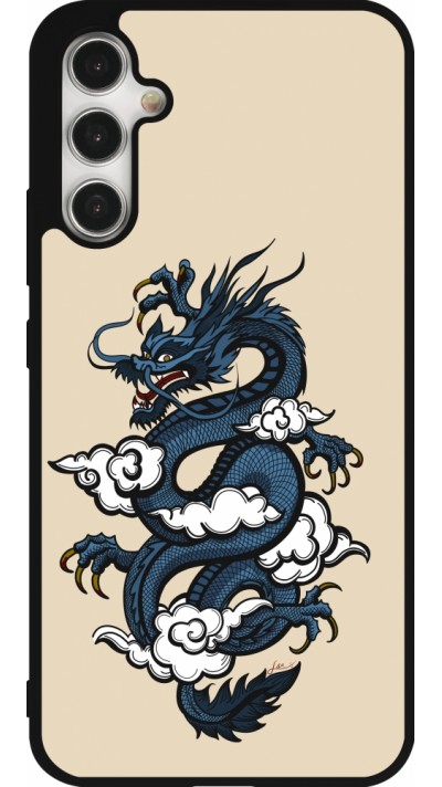 Coque Samsung Galaxy A34 5G - Silicone rigide noir Blue Dragon Tattoo