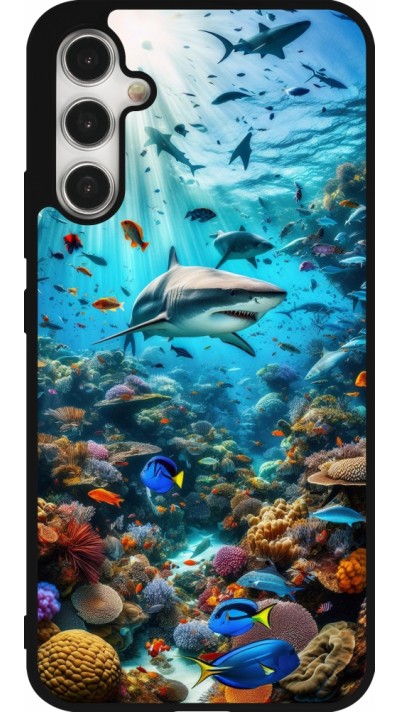 Samsung Galaxy A34 5G Case Hülle - Silikon schwarz Bora Bora Meer und Wunder