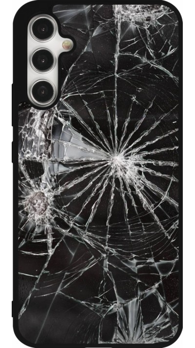 Coque Samsung Galaxy A34 5G - Silicone rigide noir Broken Screen