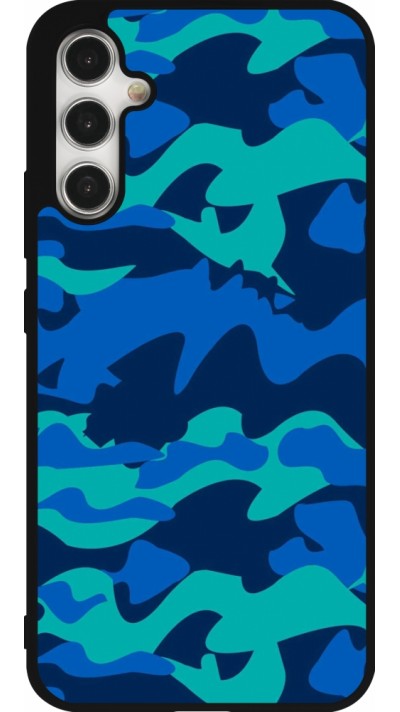 Coque Samsung Galaxy A34 5G - Silicone rigide noir Camo Blue