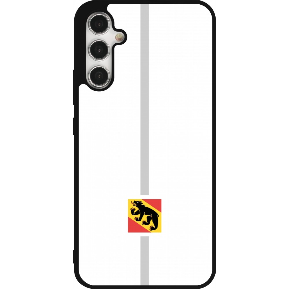 Coque Samsung Galaxy A34 5G - Silicone rigide noir Canton BE blanc