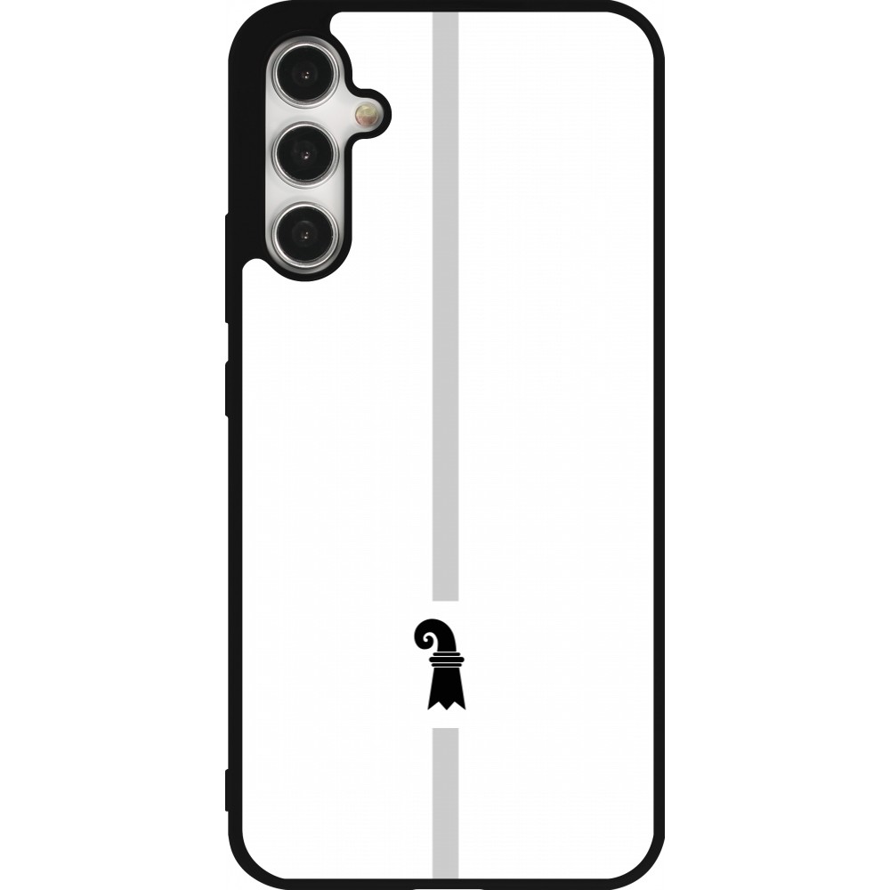 Coque Samsung Galaxy A34 5G - Silicone rigide noir Canton BS blanc