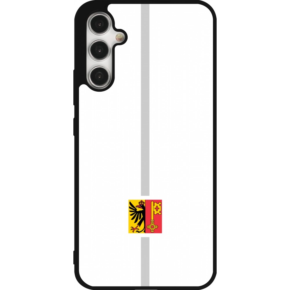 Coque Samsung Galaxy A34 5G - Silicone rigide noir Canton GE blanc