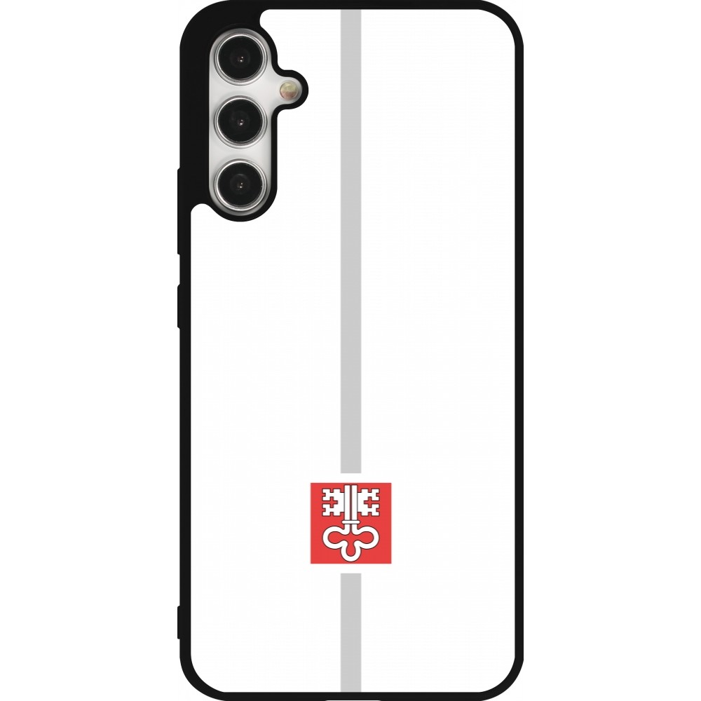 Coque Samsung Galaxy A34 5G - Silicone rigide noir Canton NW blanc