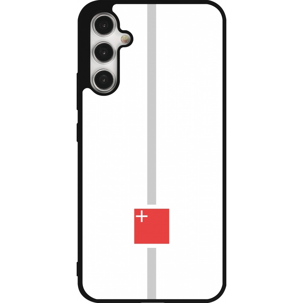 Coque Samsung Galaxy A34 5G - Silicone rigide noir Canton SZ blanc