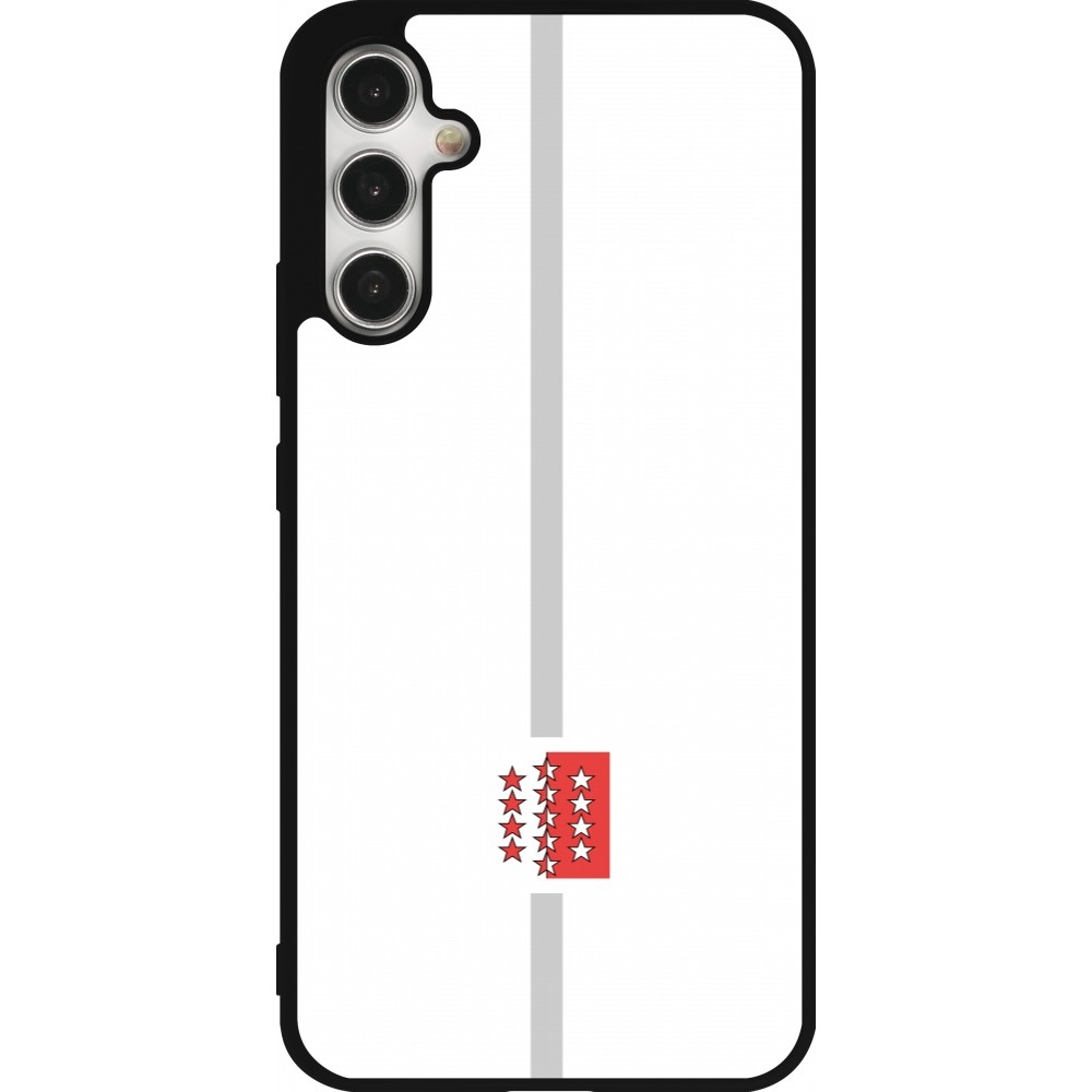 Coque Samsung Galaxy A34 5G - Silicone rigide noir Canton VS blanc