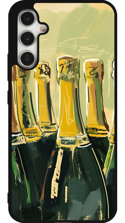 Samsung Galaxy A34 5G Case Hülle - Silikon schwarz Champagne Malerei