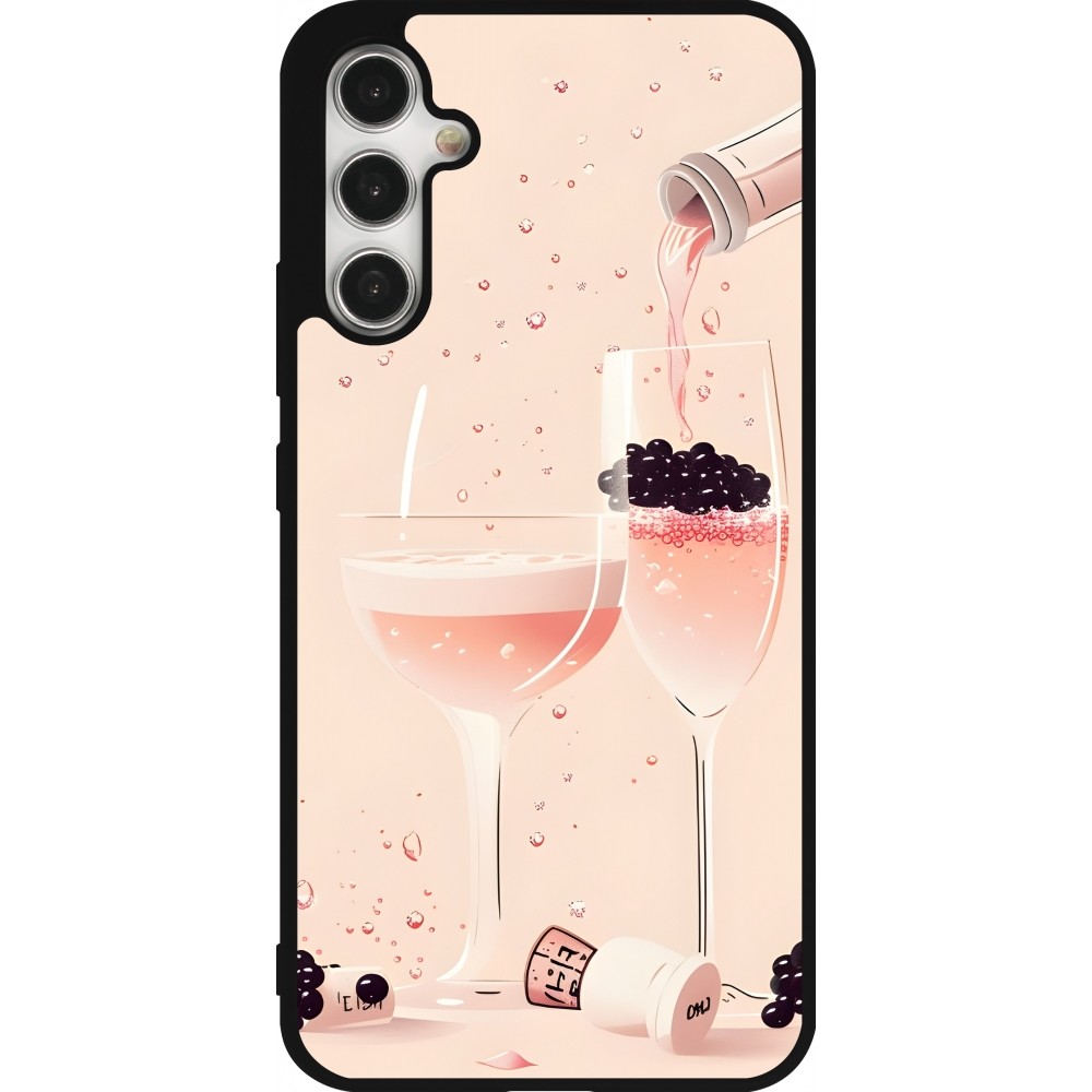 Coque Samsung Galaxy A34 5G - Silicone rigide noir Champagne Pouring Pink