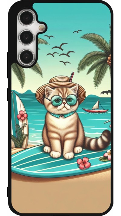 Samsung Galaxy A34 5G Case Hülle - Silikon schwarz Chat Surf Stil