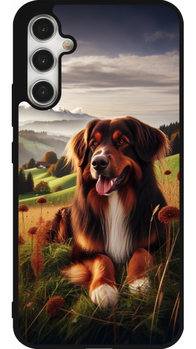 Samsung Galaxy A34 5G Case Hülle - Silikon schwarz Hund Land Schweiz